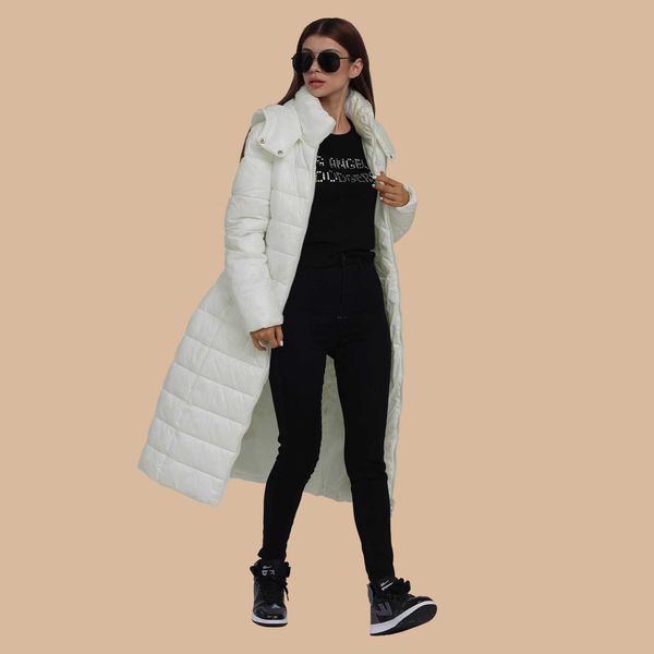 Mulheres Down Parkas SANTELON Mulheres Inverno Grosso Quente Sobre o Joelho Parka Extra Longo Puffer Casaco Jaqueta Com Capuz Destacável À Prova de Vento Moda Outerwear zln231109