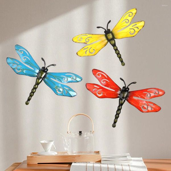 Садовые украшения 3pcs Iron Dragonfly Decor Decor