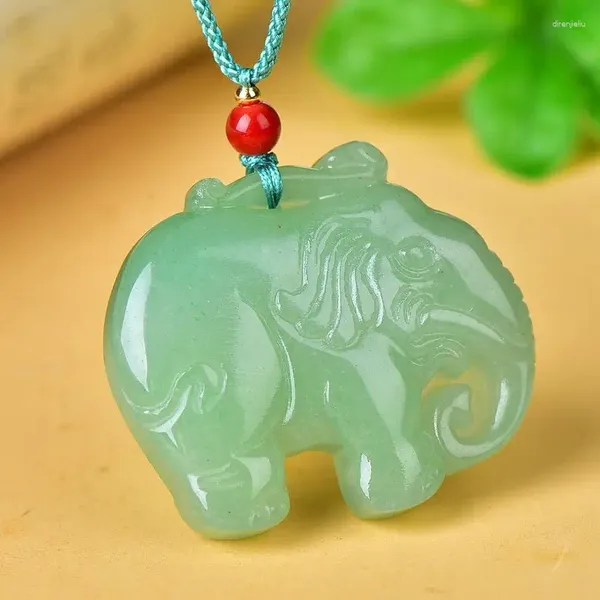 Collane con ciondolo Verde naturale Dongling Elefante Vientiane Update Gioielli di moda per uomo e donna in giada