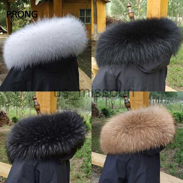 Lenços Real Gola De Pele De Guaxinim Para Casaco De Inverno Capa Decor Furry Fur Collar Mulheres Homens Real Fur Shawl Luxo Quente Grande Tamanho Lenço De Pele J231109