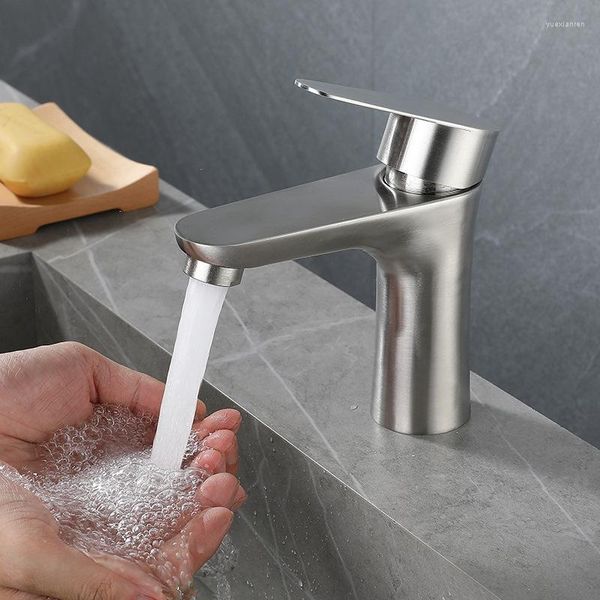 Rubinetti per lavabo da bagno Miscelatore hardware Rubinetto Lavabi monocomando Forniture per lavanderia Accessori per la casa e acqua fredda Acciaio inossidabile