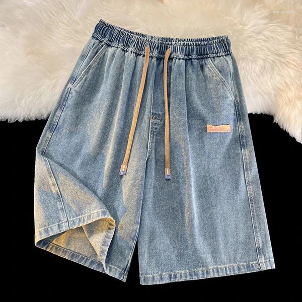 Herren-Shorts, Sommer, bequeme Nähte, lockerer Strand, atmungsaktiv, Streetwear, lässig, Denim