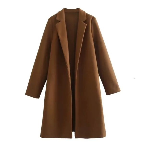 Misto lana da donna Cammello coreano Colore Autunno Donna Cappotto Manica lunga Giacca ampia Trench vintage Capispalla femminile Caldo Y2K Old Money Style 231109