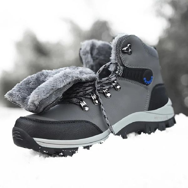 Stiefel Winter Herren Stiefel Wasserdichte Leder Sneakers Schnee Stiefeletten Outdoor Männliche Wanderstiefel Arbeitsschuhe High Top rutschfeste Arbeitsstiefel 231108