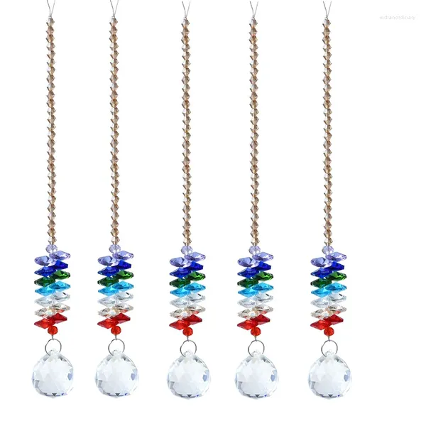 Bahçe Dekorasyonları 5 PC Kristaller Suncatcher Asılı Güneş Karşılaştırıcıları W/ Zincir Kolye Süsleme Suncatchers Ev Dekorasyonu için Prizmalar