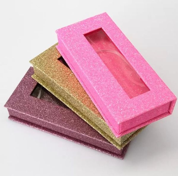 Bling Glitter Glitter Falso Caixa de embalagem de cílios