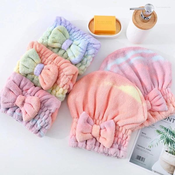 Toalha Confortável Princesa Chuveiro Elegante Macio Bonito e Aconchegante Acessórios Coral Fleece Cabelo Chapéu Absorvente