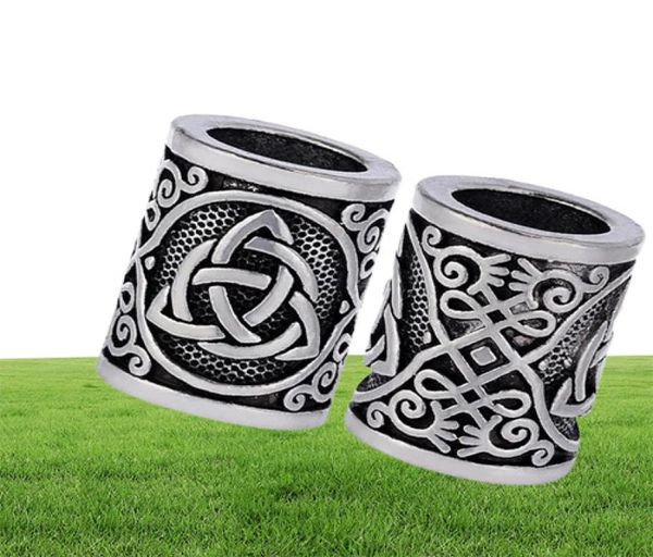 5 Stück Antik Silber Haargeflecht Bart Dreadlock Perlen Ringe Rohr Wikinger Rune Charm Anhänger für DIY Halskette Schmuckherstellung279y4263633