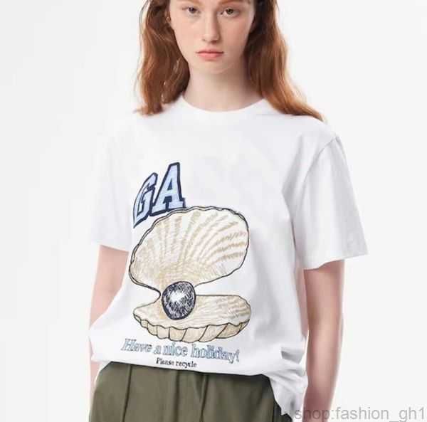 Gann T-shirt da donna 2023ss T-shirt da donna firmate Beach Tees Versatile sorridente coniglietto Face Print Casual Pullover allentato 8 R8oa URY8