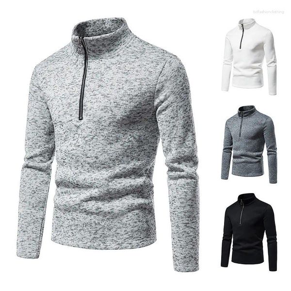 Herren-Kapuzenpullover, europäischer und amerikanischer Pullover, Reißverschluss vorne, einfarbig, hoher Kragen unten, Hemdgröße, Mantel oben