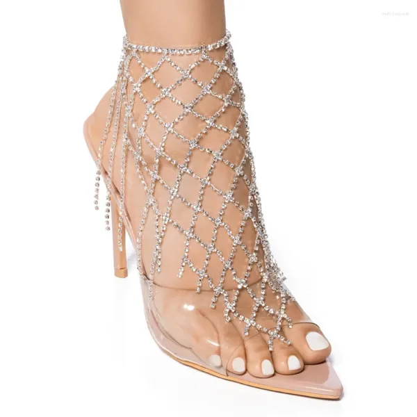 Handanlar Zarif Rhinestone Kafes Püskül Antlet Braclet Yüksek Topuk Dekorasyonu 1 PCS Yaz Kadın Kristal Ayak Zinciri Sandal Takı