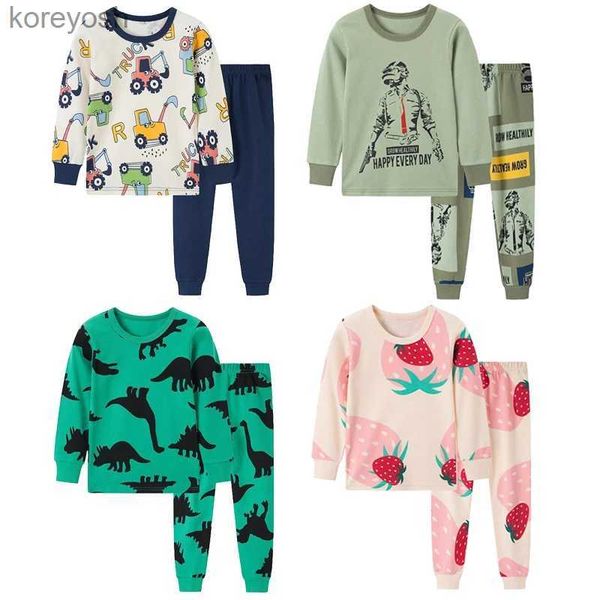 Пижамы для детей, одежда для сна для маленьких девочек, весенне-осенний хлопковый пижамный комплект для мальчиков, детские пижамы, детская одежда для сна, домашняя одежда для подростков от 2 до 13 лет, одеждаL231109