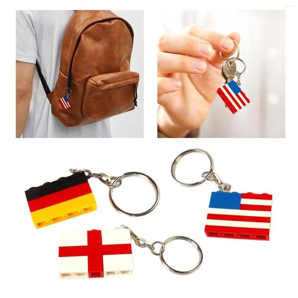 Schlüsselanhänger, 3 Stück, zarte Mini-Nationalflaggenform, Miniatur-Anhängerhalter, patriotischer Schlüsselanhänger, Souvenir, Geschenk