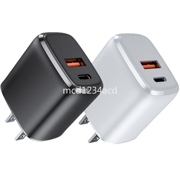 Eu US Fast Quick USB C Charge 20W Portas Duplas PD Tipo C Carregador de Parede Adaptadores de Energia Automáticos Para Iphone 12 13 14 15 Pro Max Samsung Tablet Pc M1 Com Caixa de Varejo