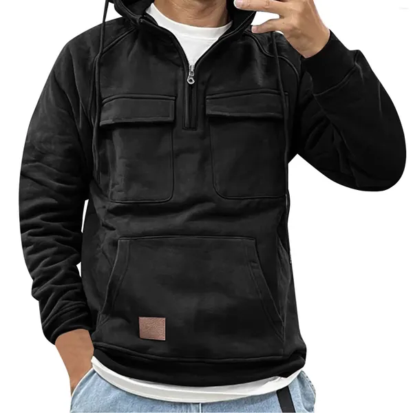 Hoodies masculinos outono/inverno com capuz sólido camisola esportiva original ajuste hoodie grande e alto masculino algodão pesado