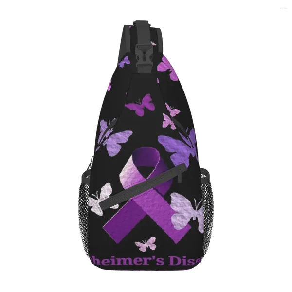 Duffel Bags Roxo Consciência Fita Alzheimer Doença Peito Saco Personalizado Durável Escola Cruz Multi-Estilo