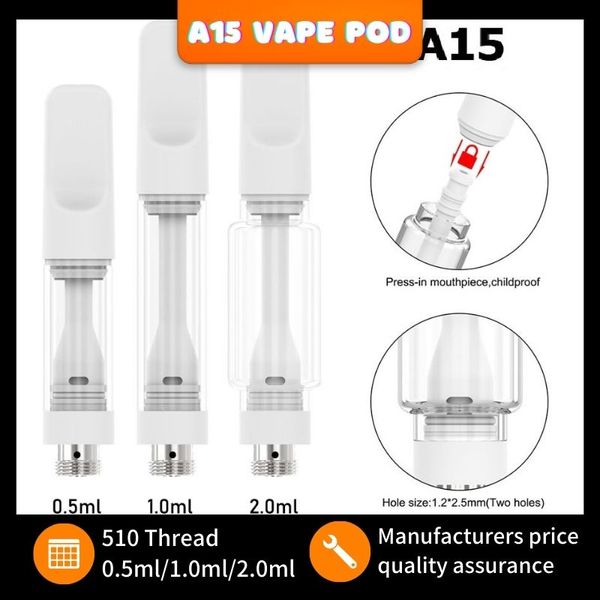 Personalizado Ecig Atacado 0,5ml 1,0m 2ml D8 D9 D10 Delta Oil HHC Vaporizador Vazio 510 Thread Tanque de Vidro Livre de Chumbo Vape Atomizador Descartável Cerâmico Oil Vape Pen Cartucho