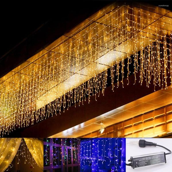 Stringhe 3X1 / 3X2 / 3x3 Led String Curtain Light 8 modalità Fairy Lights Wateproof per giardino esterno Decorazione natalizia per la casa