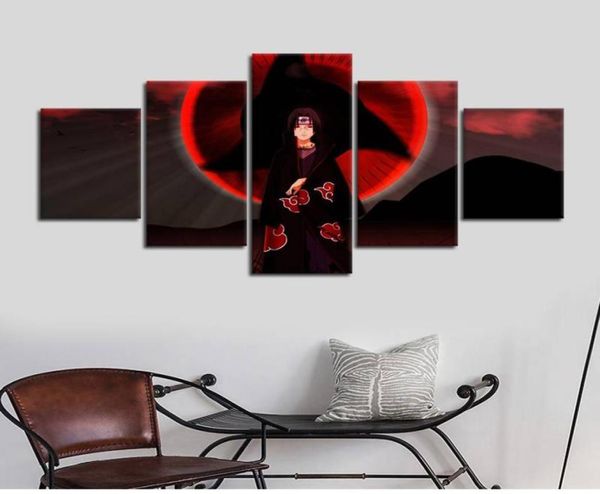 5 teile/satz Ungerahmt Ninja Itachi Red Eye HD Druck Auf Leinwand Wand Kunst Malerei Für Wohnzimmer Decor8413242