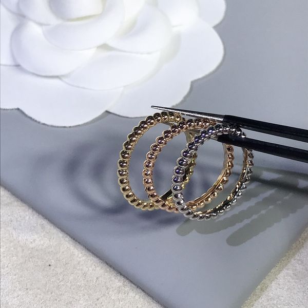 Vintage Band Ringe van Clee Perle Brand Designer Kupfer mit 18K Gold plattiert Einfach drei Farben Ring für Frauen Schmuck mit Box Party Geschenk