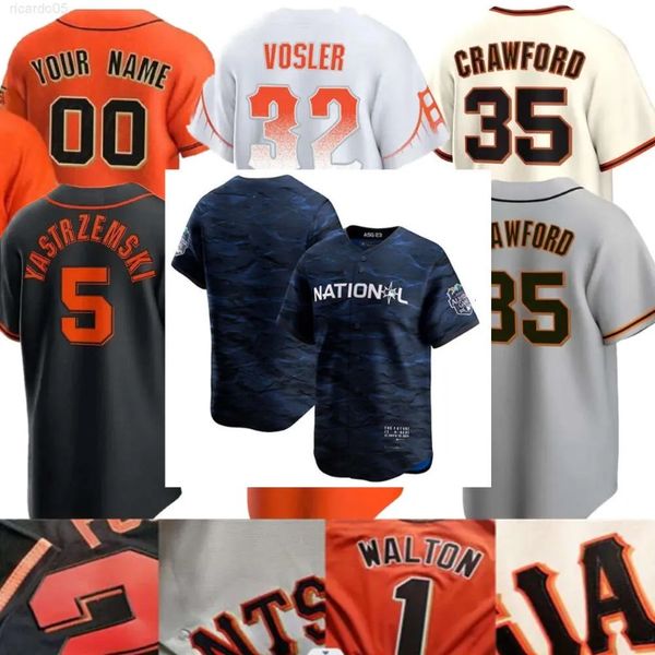 32 David Villar 14 Patrick Bailey Maglia da baseball Joey Bart Austin Slater Magliette da baseball Logan Webb Joc Pederson Michael Conforto Brandon Crawford Thairo Estrada