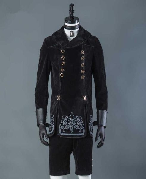 Jogos nier automata 9s fantasias cosplay homens fantasia roupas de festa casaco yorha no 9 tipo s conjunto completo para o dia das bruxas g09251700472