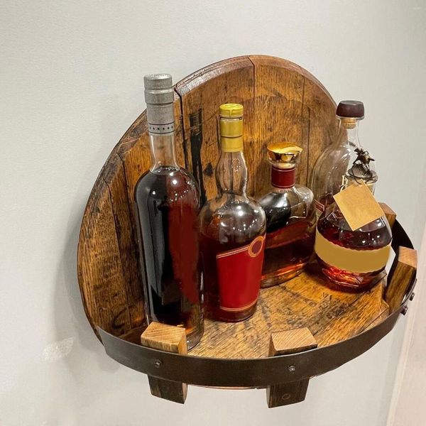 Armazenamento de cozinha artesanato com garrafas de licor com parede Racks de vinho montados em parede pendurados em casa, cravilha de decoração de vida