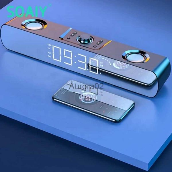 Altoparlanti per computer Altoparlanti Bluetooth audio multifunzione audio per computer Display a LED barra audio con orologio amplificatore home theater YQ231103