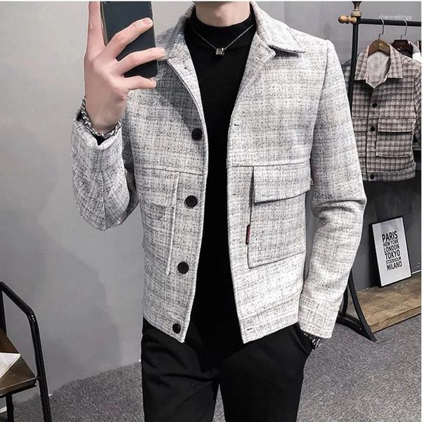 Männer Jacken Marke Kleidung Männer Halten Warm Im Winter Plaid Casual Jacken/Männlichen Slim Fit Mode Hohe Qualität mantel Mann S-2XL