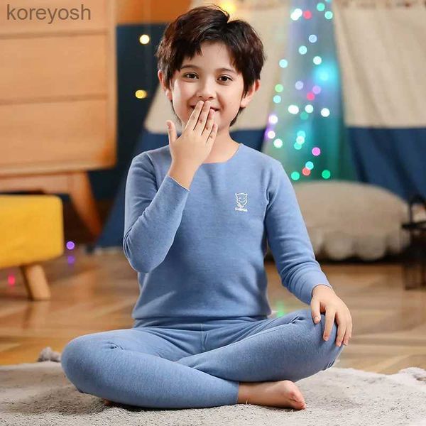 Pijamalar Bebek Erkekler Pijama Kış Sıcak Çocuk Giysileri Teen Pijama Pijama Termal iç çamaşırı Pijama Setleri 2 4 6 8 12YEARL231109