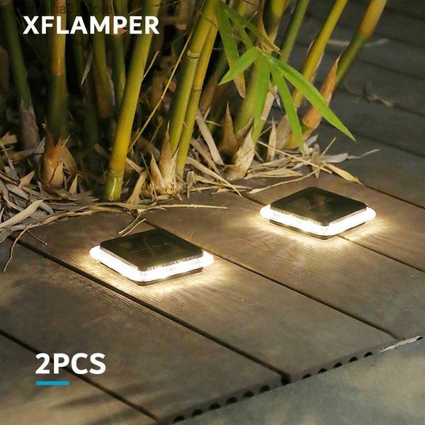 Luzes solares de parede 8LED Luzes solares brancas quentes ao ar livre para jardim IP65 à prova d'água deck escada passo gramado lâmpada de chão (2 peças) Q231109