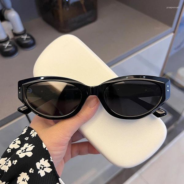 Sonnenbrillenrahmen 2023 Persönlichkeit Mode für Frauen Designer wählen elegante Cat Eye Brille schmaler Rahmen Retro-Stil Streetwear