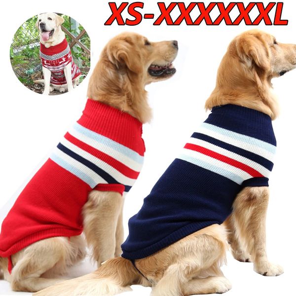 Vestuário para cães Suéter para cães grandes Inverno Quente Roupas de Natal para cães pequenos, médios e grandes Golden Retriever Rottweiler Corgi Cat Pulôver Jumper 231109