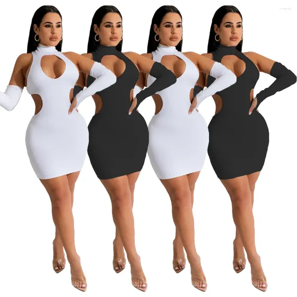Vestidos casuais elegante fora do ombro preto bodycon mini vestido para mulheres 2023 verão sexy corte tanque festa clube roupas roupas brancas