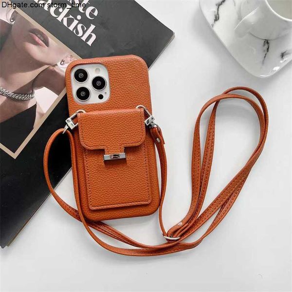 Capa de telefone de ombro de alça de moda com suporte de cartão para iphone 13pro case 11 12pro 11promax xsmax xr x 7plus 8p couro designer telefone case1