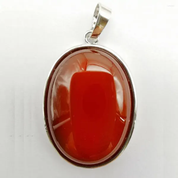 Collane con ciondolo Gioielli ovali con perline di agata rossa per regalo donna S936