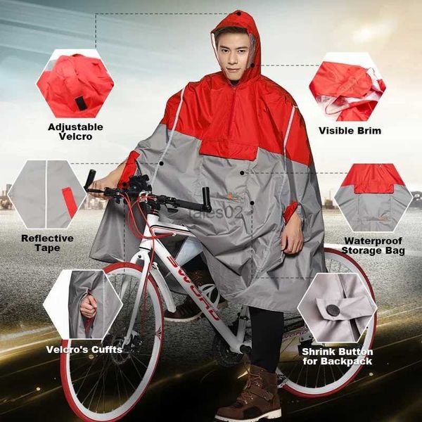 Capa de chuva impermeável para mulheres/homens, mochila poncho para chuva ao ar livre, design reflexivo, ciclismo, escalada, caminhada, viagem, capa de chuva zln231109