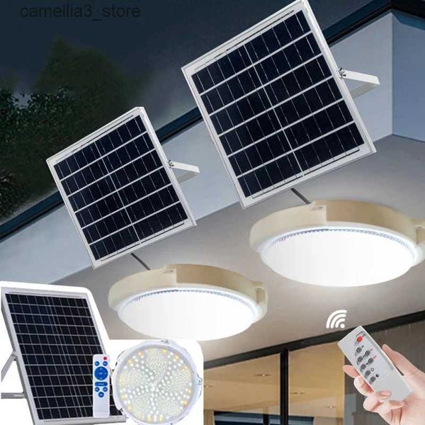 Luzes de parede solares 500 / 60W LED Luz de teto solar Luz pendente Lâmpada de energia solar interna externa com luz de corredor de linha para decoração de jardim Q231109