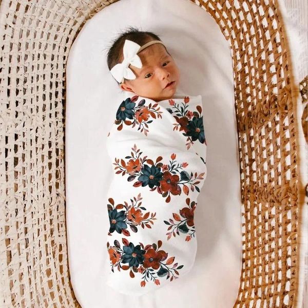 Decken Kinderwagen wickeln Baby Roben Stirnband Hut geboren Decke Bettwäsche Säugling Empfang Pucktuch