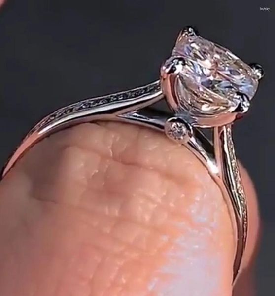 Кольца кластера, однотонное белое золото 14 карат, женское обручальное кольцо на свадьбу, годовщину, 1, 2, 3, 4, 5 карат, подушка с муассанитом, бриллиантовая корона, модная