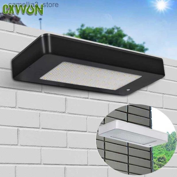 Luzes de parede solares 48LED Luzes de parede solares ao ar livre à prova d'água painel solar lâmpada sensor de radar iluminação de jardim holofotes de segurança para pátio quintal Q231109