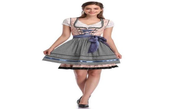 Kojooin feminino039s vintage alemão dirndl vestido trajes para bávaro oktoberfest halloween carnaval g09256257244