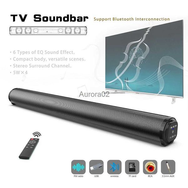 Alto-falantes de computador Barra de som de TV Alto-falante Bluetooth Barra de som sem fio Sistema de home theater com subwoofer para PC Computador Telefone Boombox com rádio FM YQ231103