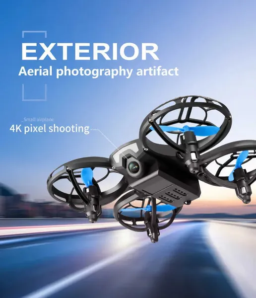 Simulatori V8 Mini Drone 4K 1080P HD Droni con fotocamera WiFi Fpv Altezza pressione aria Mantieni quadricottero pieghevole Piccolo drone telecomandato Regali per aerei RC elettrici