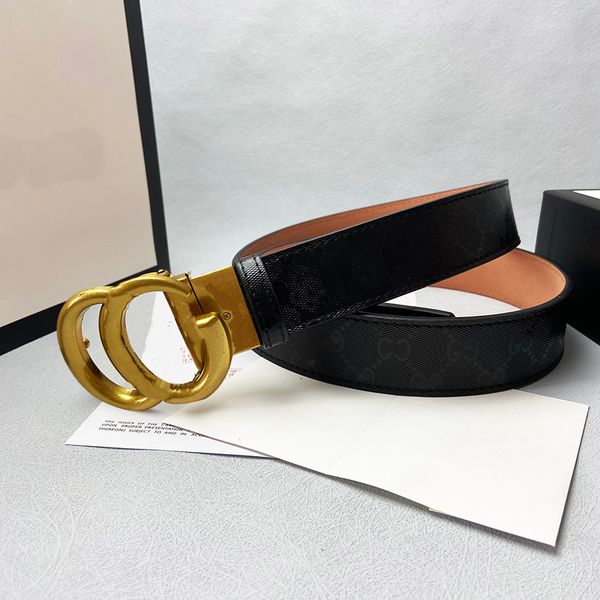 Cintura stilista Cintura di lusso Accessori Cintura per jeans da uomo e da donna con fibbia liscia di alta qualità Coda larga 38 mm