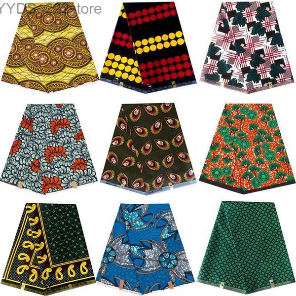 Tessuto 100% poliestere africano Ankara stampe tessuto vera cera Tissu abito da festa materiale da cucire tenda Pagne tagliato a misura patchwork fai da te YQ231109