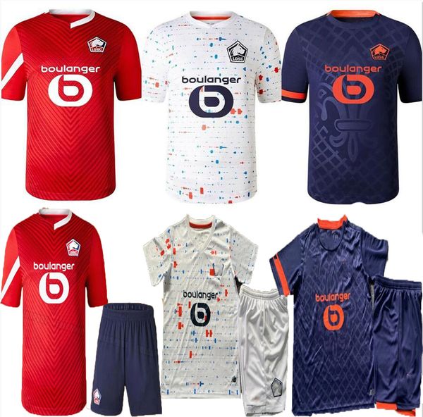 2023 2024 LOSC Lille camisas de futebol home away 3º homem kit infantil CABELLA J DAVID FONTE BAMBA OUNAS camisa de futebol Lille Olympique M.BAYO maillot Equipamento 23 24 jersey