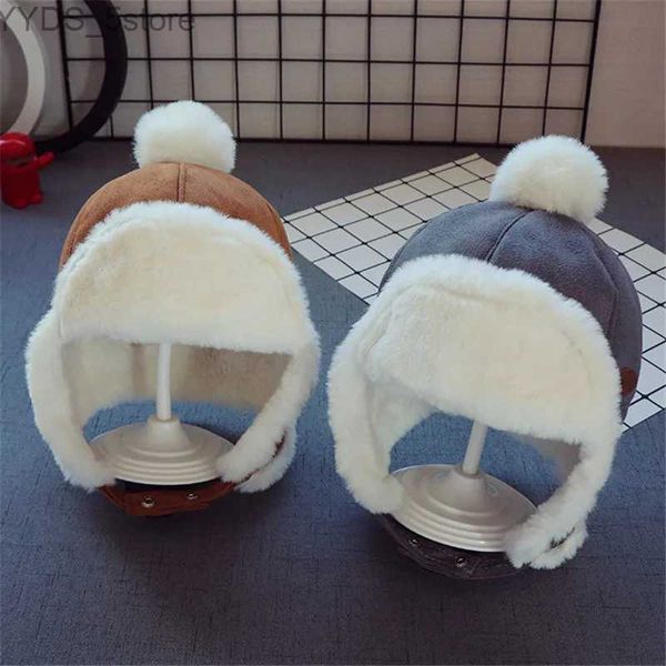 Beanie/Skull Caps 2023 Berretti per bambini Inverno Berretto lavorato a maglia per bambini per bambini Ragazze Donne russe Cappelli caldi addensati Età 2-6 anni Cappello Ushanka YQ231108