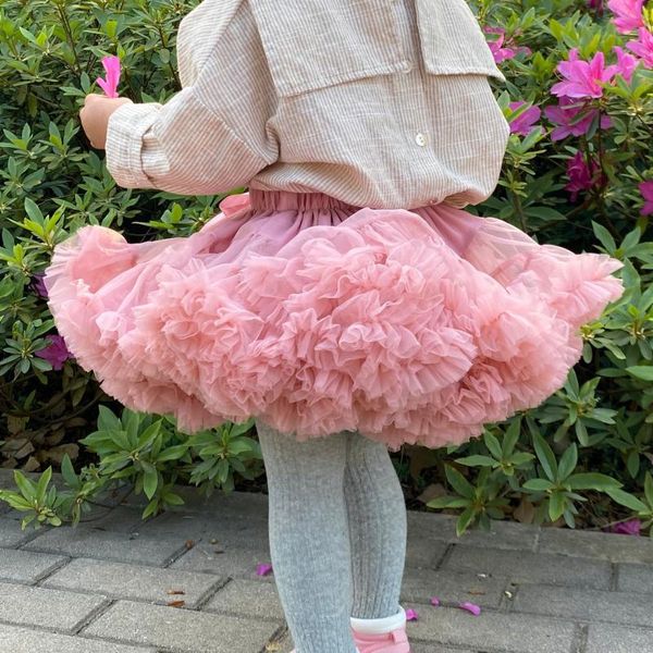 Röcke Mädchen TuTu-Rock Extra Flauschiger Pettiskirt Prinzessin Weicher Tüll Kinder Mädchen Party Tanz 2-8 Jahre Baby