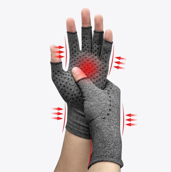 Серые полупальцевые унисекс перчатки антистрессовая терапия ревматические боли в руках перчатки на запястье отдых спортивные безопасные удобные перчатки5195935